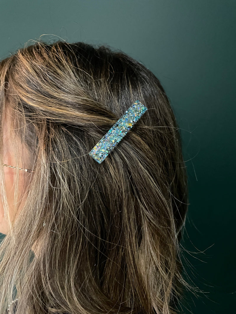 Barrette Cg Home bleue et argentée