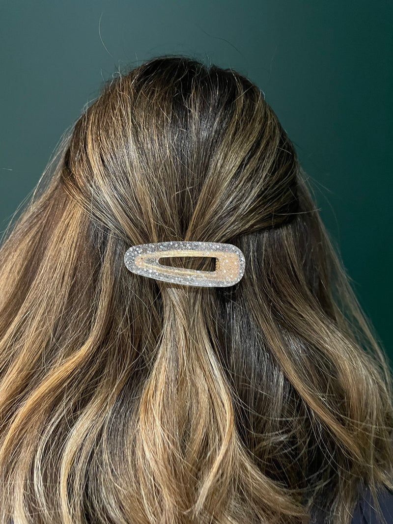 Barrette Cg Home transparente pailletée