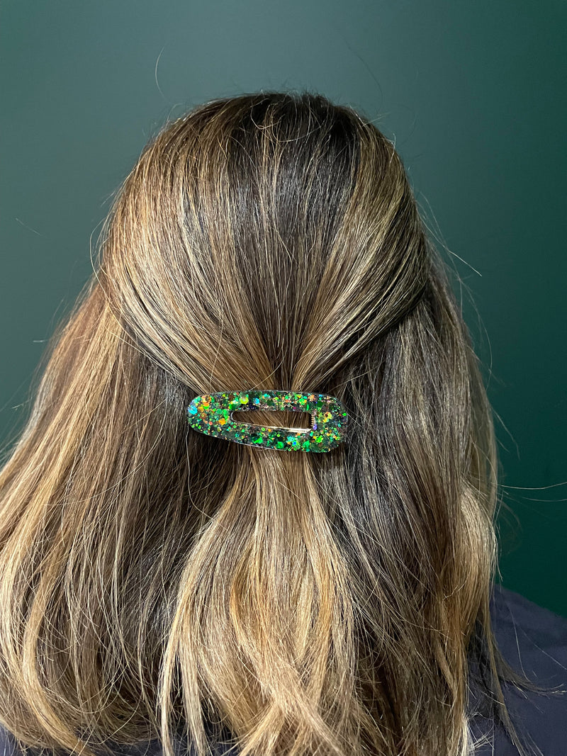 Barrette Cg Home verte holographique